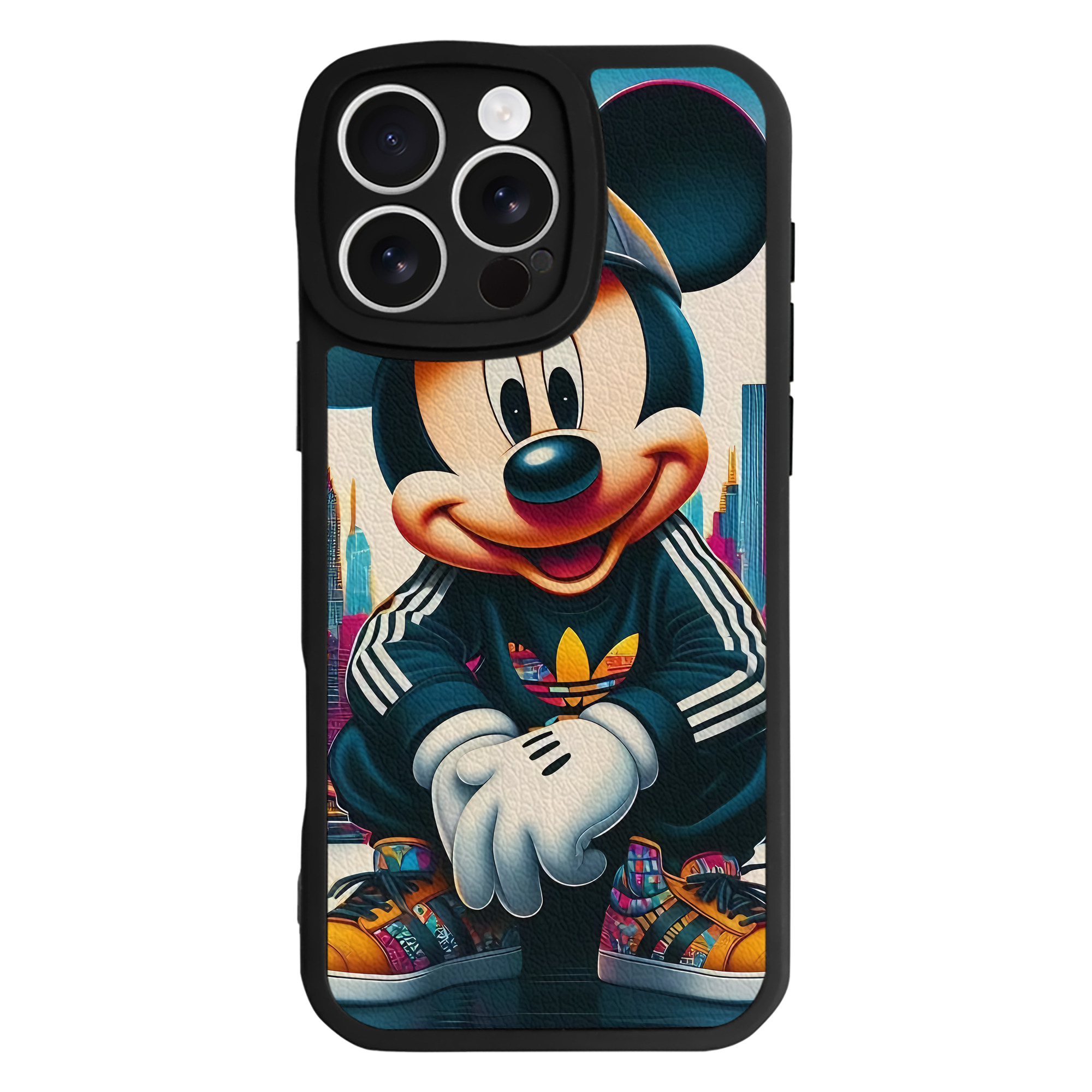 （画像用） ミッキーマウス Mickey Mouse 【iPhone 16シリーズ対応】シリコンスマホケース（レザー調） 材質：シリコン